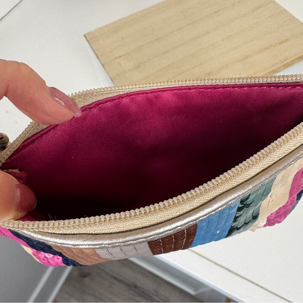 Coach Legacy Stripe Sequin Wristlet Y2K - Picture 6 of 8